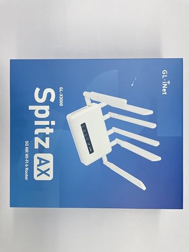 GL.iNet GL-X3000 (Spitz AX) Cellular Gateway 5G Router for House & RV, Wi-Fi 6, Detachable Antennas, Dual-SIM, T-Mobile & AT&T IoT Device Certified, Family/Rural Area/Road Trips (Free 10GB SIM Card)