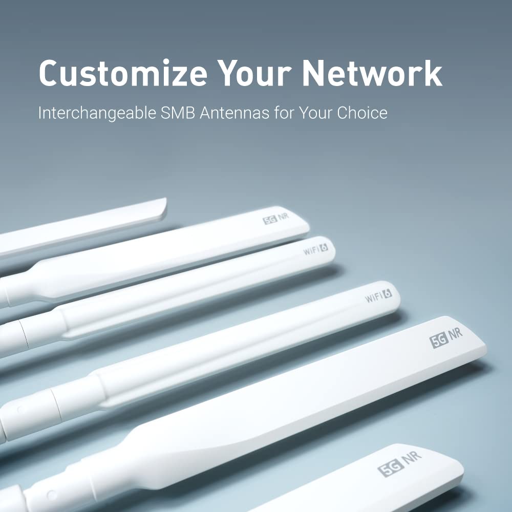 GL.iNet GL-X3000 (Spitz AX) Cellular Gateway 5G Router for House & RV, Wi-Fi 6, Detachable Antennas, Dual-SIM, T-Mobile & AT&T IoT Device Certified, Family/Rural Area/Road Trips (Free 10GB SIM Card)
