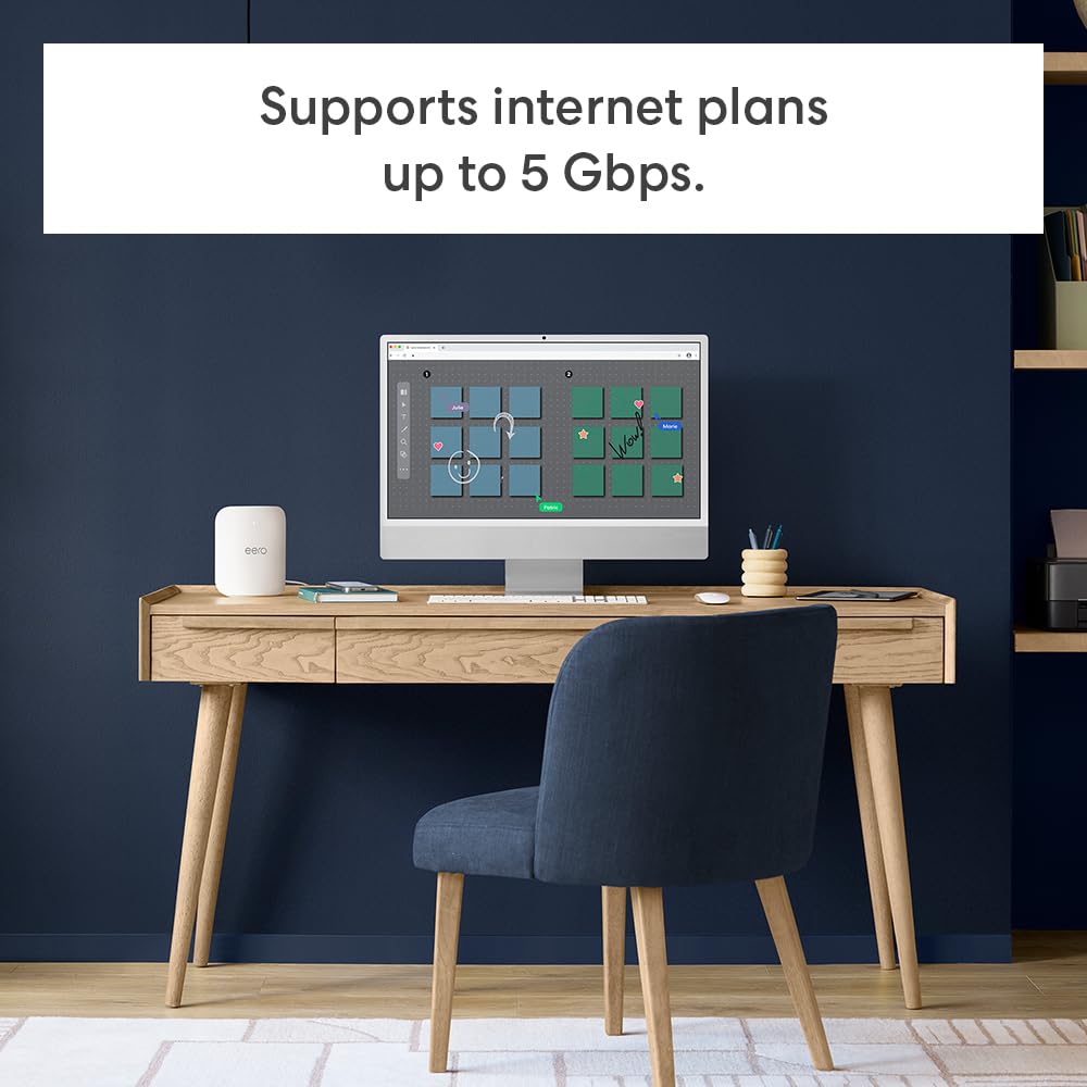 Amazon eero Pro 7 tri-band mesh Wi-Fi 7 router (newest model) - Supports internet plans up to 5 Gbps, Coverage up to 2,000 sq. ft., 1-pack
