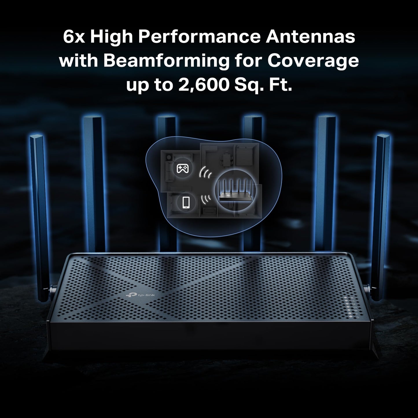 TP-Link Tri-Band BE9700 WiFi 7 Router Archer BE600 | 10G WAN/LAN +2.5G WAN/LAN +3ร 2.5G LAN Ports, New 320Mhz Channel | Covers up to 2,600 Sq. ft and 120 Devices|VPN, HomeShield for Network Security