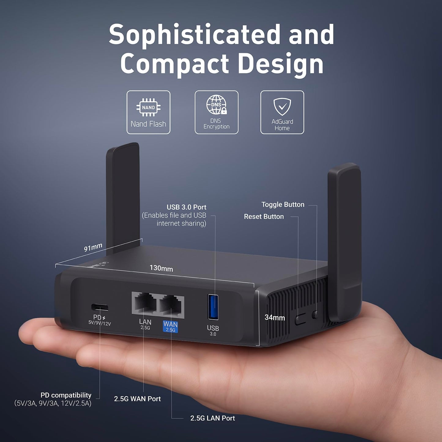 GL.iNet GL-BE3600 (Slate 7) Portable Travel Router, Pocket-Sized Dual-Band Wi-Fi 7 Travel 2.5 Gigabit Router, OpenVPN&Wireguard for Public, Hotel Wi-Fi Use, Suitable for Business/Cruise/RV/Plane/Hotel