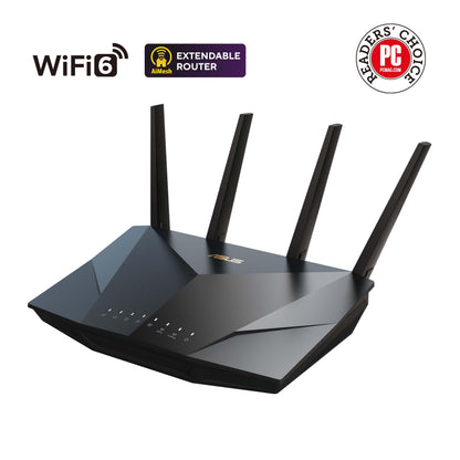 ASUS RT-AX5400 Dual Band WiFi 6 Extendable Router, Lifetime Internet Security Included, Instant Guard, Advanced Parental Controls, Built-in VPN, AiMesh Compatible, Gaming & Streaming, Smart Home