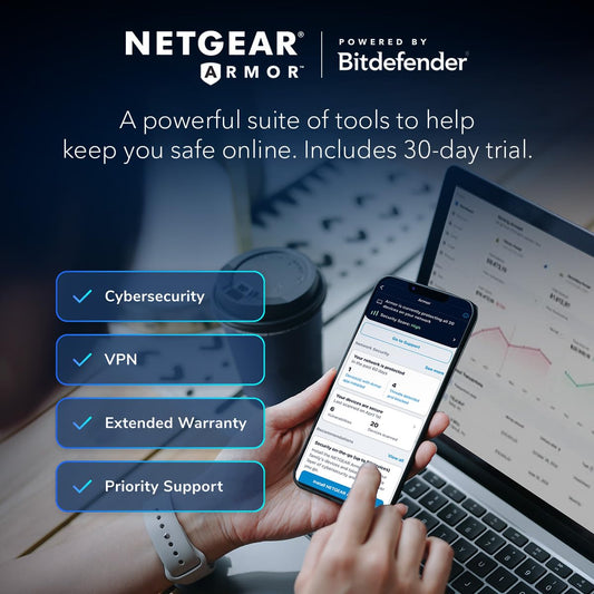 NETGEAR Nighthawk Tri-Band WiFi 6E Router (RAXE300) - Security Features, AXE7800 Wireless Gigabit Speed (Up to 7.8Gbps), New 6GHz Band, 8-Streams Cover up to 2,500 sq. ft., 40 Devices