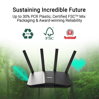 ASUS RT-BE58U WiFi 7 BE3600 AiMesh Extendable Router, 4K-QAM, MLO, AI Detection 2.5G Port, Four 1G Ports, Commercial-Grade Network Security, Parental Control, IoT Network, Kid’s Network, VPN Network